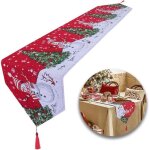 Nappe de nol - zgeer - rectangulaire - 180 x 35 cm - dcoration festive - cadeau idal