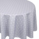 Nappe ovale 180x240 cm imprime 100% polyester paco gomtrique bleu nuage