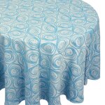 Nappe ovale 180x240 cm jacquard coton spirale bleu turquoise