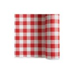 Nappe en papier - le geant de la fete - vichy - 1. 20 x 6 m - rouge - rectangulaire