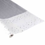 Nappe papier damasse toile 118x5m argent