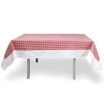 Nappe rectangle anti - tâches en coton 140x300 cm vichy rouge par soleil docre Nappe rectangle anti - tâches en coton 140x300 cm vichy rouge par soleil docre
