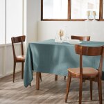 Nappe rectangulaire 150 x 350 cm ? double gaze de coton ? gaa bleu canard