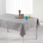 Nappe rectangulaire - paris prix - alisson - 140x300 cm - polyester - gris - entretien facile