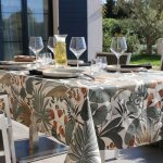 Nappe rectangulaire en coton enduit bronze 150x250 cm