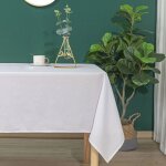 Nappe rectangulaire enduite et anti tache blanc 145x240 cm