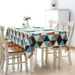 Nappe rectangulaire géométrique anti - tache en coton pour cuisine restaurant salle à manger bleu (140x200cm) ... Nappe rectangulaire géométrique anti - tache en coton pour cuisine restaurant salle à manger bleu (140x200cm) ...