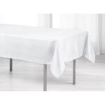 Nappe rectangulaire - scintille - 140x200 cm - blanc brillant - tissu shantung - antitaches Nappe rectangulaire - scintille - 140x200 cm - blanc brillant - tissu shantung - antitaches