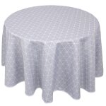 Nappe ronde 180 cm imprimée 100% polyester paco géométrique bleu nuage Nappe ronde 180 cm imprimée 100% polyester paco géométrique bleu nuage