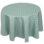 Nappe ronde 180 cm imprimée 100% polyester paco géométrique vert thym Nappe ronde 180 cm imprimée 100% polyester paco géométrique vert thym