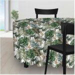 Nappe ronde anti - tches diamtre 180 cm amazonie blanc par soleil docre
