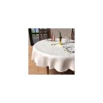 Nappe ronde anti - tches diamtre 180 cm luxury blanc par soleil docre
