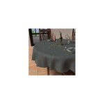 Nappe ronde anti - t�ches diam�tre 180 cm luxury gris par soleil docre