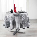 Nappe ronde imprim�e flamenco 180cm gris