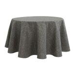 Nappe ronde infroissable et anti - t�ches gris anthracite 160 cm