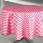 Nappe ronde vichy rouge et blanc multicolore � 160x160 cm