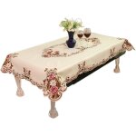 Nappe de table basse brode en motif pastoral de style europen pour dcoration de mariage de jardin ...