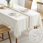 Nappe de table brode - ystp - caf bl - rsistant  leau et  lhuile - 140 * 180cm - 4 - 6 places