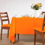Nappe de table carr�e unie en 100% coton - homescapes - orange - 138 x 138 cm - lavable en machine et ...