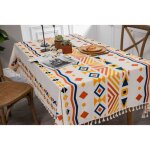 Nappe de table - nayoroom - carré - 140x140cm - imperméable - bohémien - beige jaune Nappe de table - nayoroom - carré - 140x140cm - imperméable - bohémien - beige jaune
