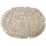 Nappe de table ovale dcorative en osier de fibre vgtale plateau de table en corde beige dcor bohme ...