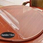 Nappe de table ronde transparente en pvc impermable protection impermable pour bureau paisseur : 2 ...