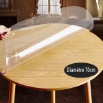 Nappe de table ronde transparente en pvc imperméable protection imperméable pour bureau Épaisseur : 2 ... Nappe de table ronde transparente en pvc imperméable protection imperméable pour bureau Épaisseur : 2 ...