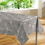 Nappe toile cire anmone 140x240cm gris