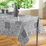 Nappe toile cirée persane 140x240cm gris - paris prix Nappe toile cirée persane 140x240cm gris - paris prix
