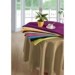 Nappe ronde - taupe - 180 cm - 100% polyester - antitaches - imperm�able