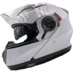 Nat hut nh014 casque moto modulable homme / femme homologu ece casque scooter pour adultes (blanc l) ...