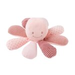 Nattou pieuvre multi - activits (hochet papier bruissant scouic) - multi - matires - rose
