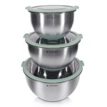 Navaris 3x bol inox avec couvercle - 3x saladier en acier inoxydable avec poignées - 3 tailles différentes ... Navaris 3x bol inox avec couvercle - 3x saladier en acier inoxydable avec poignées - 3 tailles différentes ...