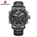 Naviforce montre chronographe de sport à la mode pour homme montre analogique à quartz en cuir étanche ... Naviforce montre chronographe de sport à la mode pour homme montre analogique à quartz en cuir étanche ...