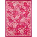 Nazar tapis salon vintage en laine artificielle rose framboise 200x290 Nazar tapis salon vintage en laine artificielle rose framboise 200x290