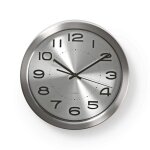 Horloge murale - nedis - clwa010mt30sr - 35 cm - acier inoxydable - gris