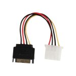 C�ble dalimentation interne - nedis - sata 15 - pin male - molex female - 0. 15 m - noir