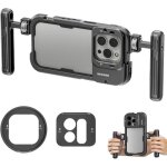 Neewer 15 pro cage de t�l�phone avec 2 poign�es compatible avec iphone 15 pro adaptateur de filtre m�tal ...