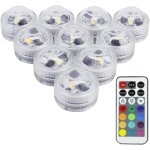 Netboat 10pcs bougies led avec tlcommande submersible multi - coleur + unicolore pour mariage fte ...