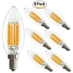 Netboat lot de 6 ampoule led e14 6w flamme bougie led candle light blanc chaud 2700k480lmequivalent ...