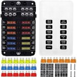 Netboat blocs fusible lame porte fusible voiture boîte 12 voies avec led indicateur avec bus négatif ... Netboat blocs fusible lame porte fusible voiture boîte 12 voies avec led indicateur avec bus négatif ...