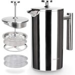 Netboat cafetire  piston french press avec 2 filtres  caf acier inoxydable rutilisable 1 litre