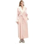 Netboat longue peignoir femme robe de chambre chaud hiver flanelle peignoir de bain(rosel - (55 - 80kg) ...