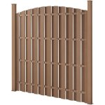[neu. holz] clture en plein cintre brise vue brise vent bois composite wpc brun 185 x 193 cm