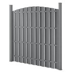 [neu. holz] clture en plein cintre brise vue brise vent bois composite wpc gris 185 x 193 cm