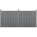[neu. holz] kit de 2 cltures barrire brise vue brise vent bois composite (wpc) gris 185 x 376 cm