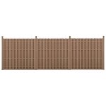 [neu. holz] kit de 3 cl�tures barri�re brise vue brise vent bois composite (wpc) brun 185 x 562 cm