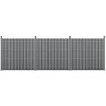 [neu. holz] kit de 3 cltures barrire brise vue brise vent bois composite (wpc) gris 185 x 562 cm