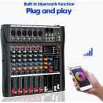 Neufu 6 channels table de mixage dj professional live studio audio usb mixing console bluetooth