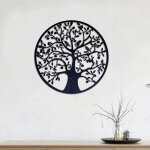 Objet dcoratif - neufu - arbre de vie - fer - noir - rond
